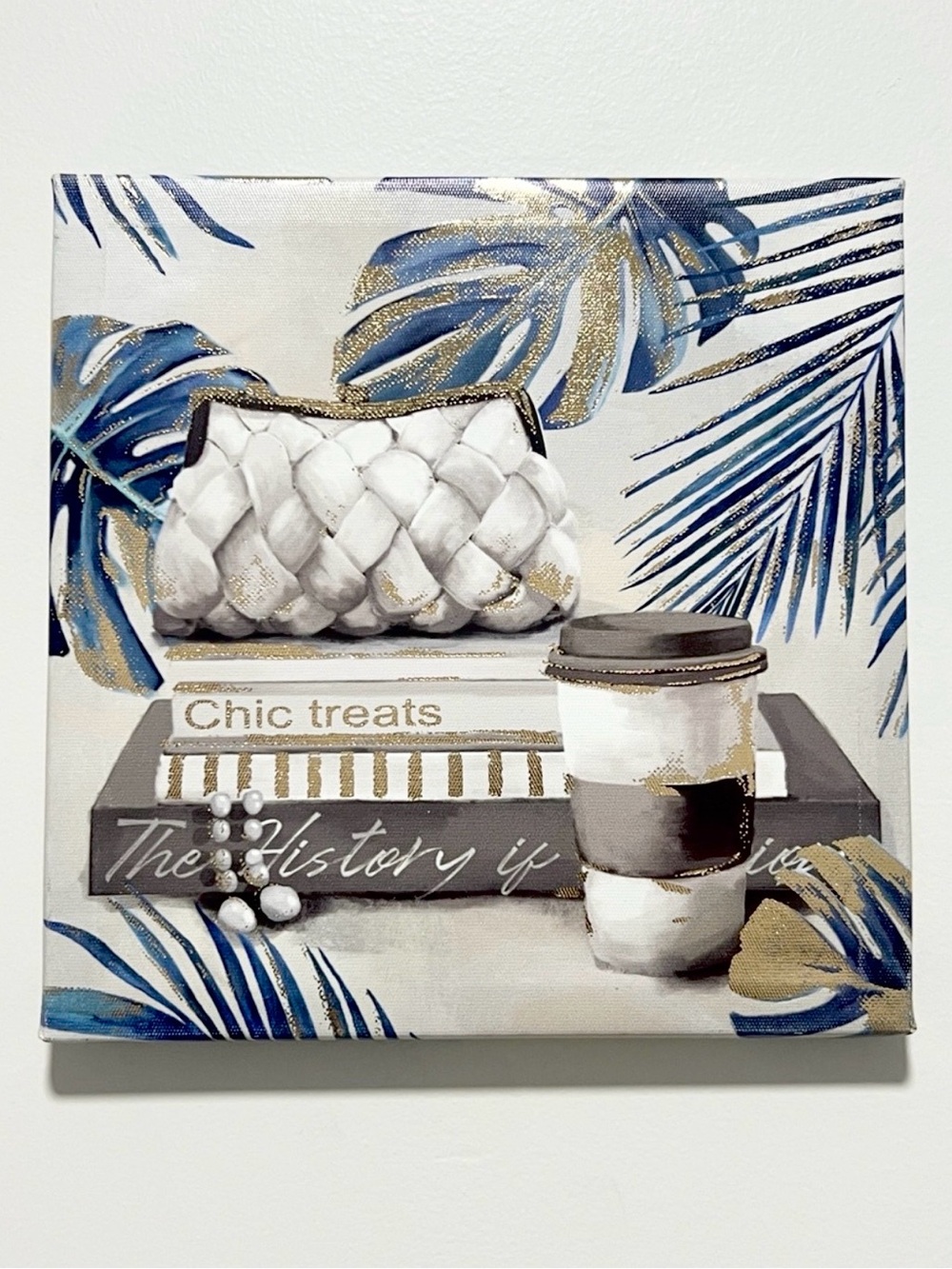 Golden Palm and Chic Treat Life Canvas Art
